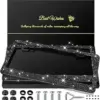 2 Pack Bling License Plate Frames for Women, Sparkly Rhinestone Diamond Car Accessories with Glitter Crystal Caps (Black)